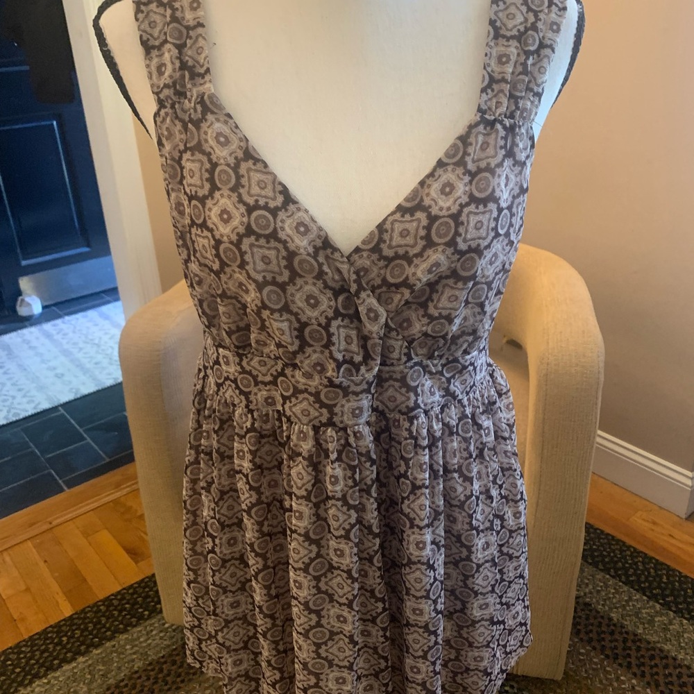 Michael Kors Brown Patterned Sleeveless Blouse